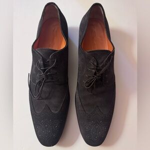 Santoni Men's Scott Brown Suede Brogues Oxford Shoes Size UK 11/ US 12 in EUC
